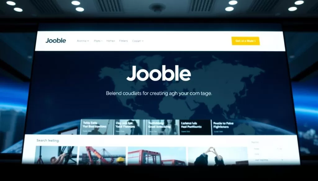 A sleek, modern website interface showcasing the Jooble logo and branding, with a clean and organized layout displaying a grid of job postings and opportunities. The foreground features a prominent search bar and filters, allowing users to easily navigate and find relevant freelance work. The middle ground depicts a diverse range of job categories and locations, while the background subtly hints at a global network of opportunities. The lighting is soft and diffused, creating a professional and inviting atmosphere. The overall tone is one of efficiency, opportunity, and a user-friendly experience for freelancers seeking to expand their income streams.